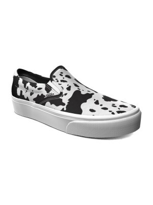 Customs Cow Print Slip-on Platform