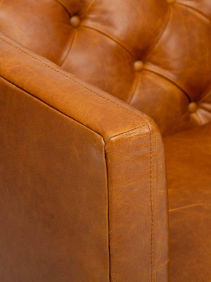 Ryan Leather Sofa, Oil Buffalo Camel