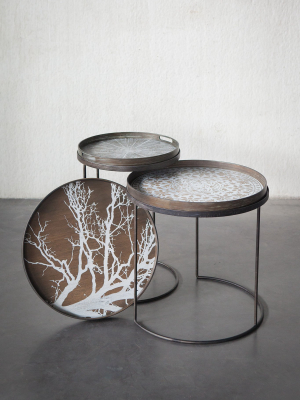 Round Tray Side Table Set - S/l