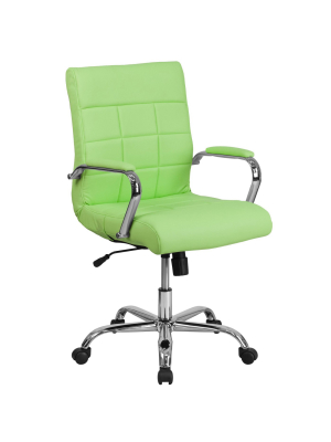 Mid Back Vinyl Executive Swivel Office Chair - Riverstone Furniture