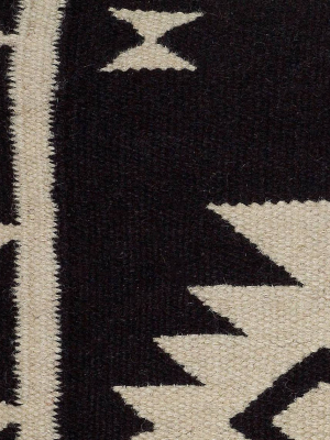 18"x18" Southwestern Striped Throw Pillow Black/ivory - Rizzy Home