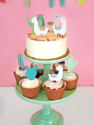 Llama Cupcake Toppers, 12 Ct