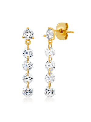 Tai Multiple Unset Cz Drop Earrings