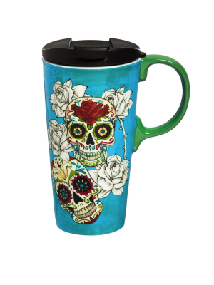 Cypress Home Beautiful Day Of The Dead Ceramic Perfect Cup - 4 X 5 X 7 Inches Indoor/outdoor Home Goods For Kitchens, Pa