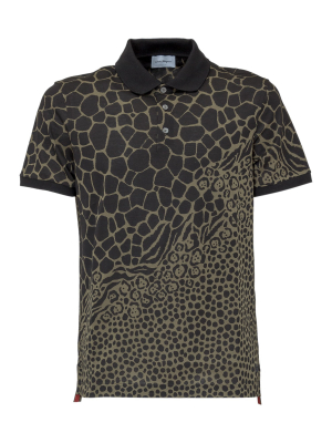 Salvatore Ferragamo Animal Print Polo Shirt