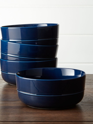 Hue Navy Blue Bowls Set Of Four