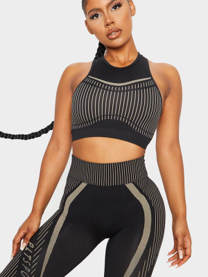 Prettylittlething Black Sport Contrast Stripe...