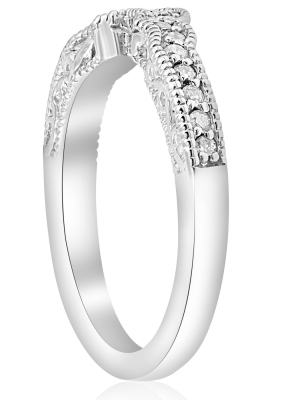 Pompeii3 1/5ct 14k White Gold Vintage Wedding Engagement Ring Enhancer