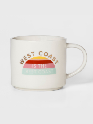 16oz Stoneware West Coast Is The Best Coast Mug White - Threshold™