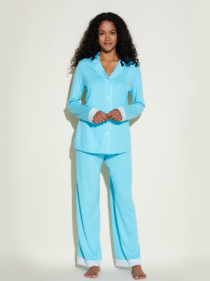 Banded Long Sleeve Top & Pant Pajama