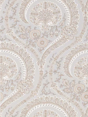 Sample Les Indiennes Wallpaper In Tan Color By Nina Campbell