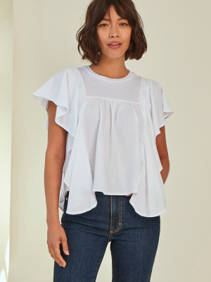 Flounce Tee <br> White