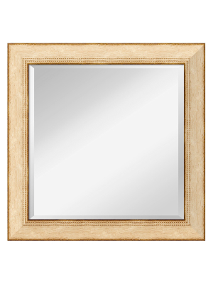 25" X 25" Highland Park Cream Framed Wall Mirror - Amanti Art