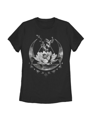 Women's Lost Gods Celestial Flower Pattern T-shirt