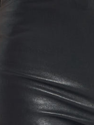 Black Leather 5 Pocket Crop Flare