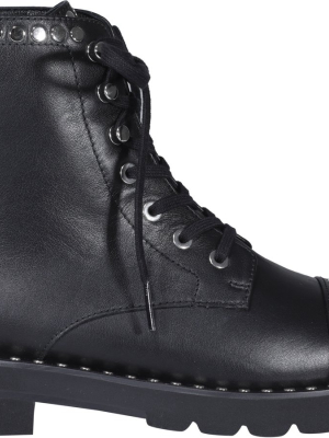 Stuart Weitzman Studed Lace-up Boots