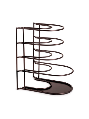 Cuisinel C-102 Heavy Duty Steel Construction Extra Large 5 Pan And Pot Organizer 5 Tier Rack, 12.2 Inch, Bronze