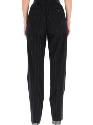 Loulou Studio Moretta Pinstripe Pull-on Pants