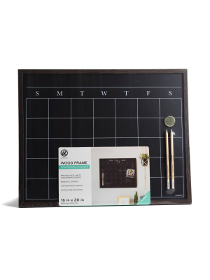 U-brands Wood Frame Chalkboard Calendar