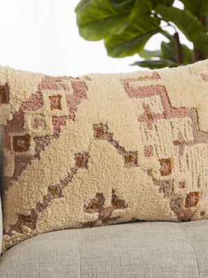 Kezia Tribal Pillow In Cream & Light Pink