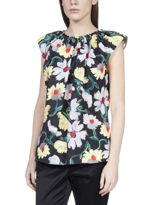 Marni Floral Printed Sleeveless Blouse