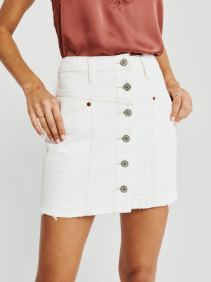 Button-up Denim Mini Skirt