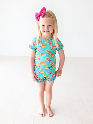 Valentina Ruffled Short Sleeve Ruffled Short Pajamas