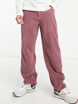 Asos Design Baggy Corduroy Jeans In Purple