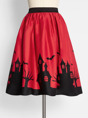 Modcloth X Collectif Haunted House Party A-line Skirt