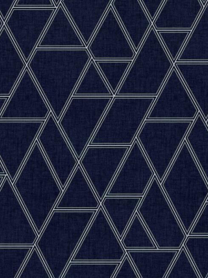 Pathways Wallpaper In Navy From The Grandmillennial Collection By York Wallcoverings