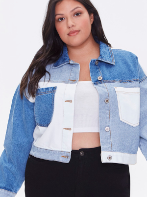 Plus Size Reworked Denim Jacket