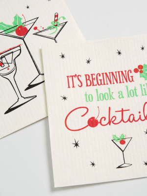 It's Beginning To Look A Lot Like Cocktails! Tea Towel Set