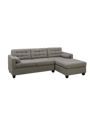 Polyfiber Linen Fabric Sectional Sofa - Benzara