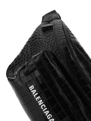 Balenciaga Logo Printed Embossed Belt Bag