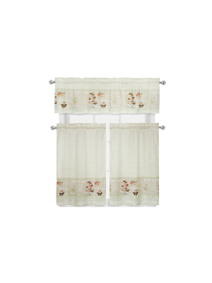 Goodgram Cupcakes 3 Pc. Complete Kitchen Curtain Tier & Valance Set -