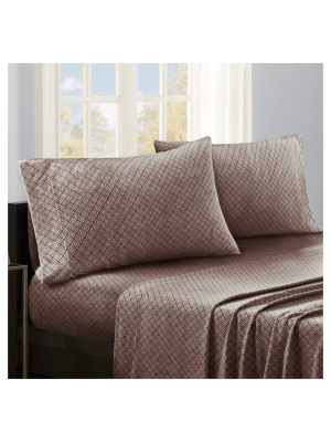 Micro Fleece Diamond Sheet Set Brown