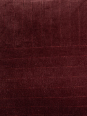 Channel Tufted Pillow Set In Burgundy Velvet