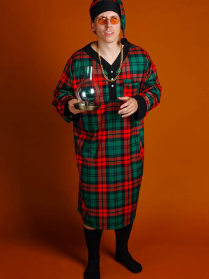 The Lincoln Log Love Daddy | Red And Green Plaid Christmas Nightgown And Cap