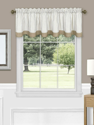 Kate Aurora Living Country Farmhouse Striped Window Valance Curtain Treatments - Assorted Colors