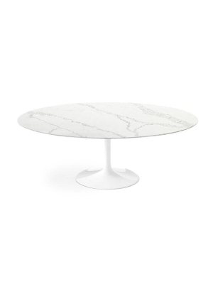 Carrara Nuvo Calacatta Quartz<sup>&copy;</sup> Tulip Dining Table - Oval