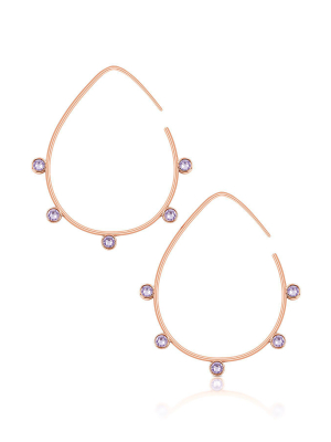 Romi Purple Stone Earrings Rosegold