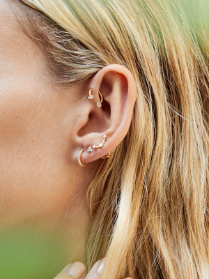 Trillion Diamond Gold Stud Earrings