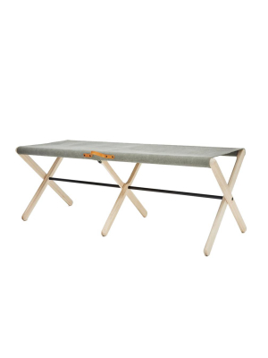 Folding Wood Canvas Bench Light Ash