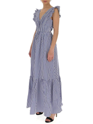 Self-portrait Striped Sleeveless Maxi Dress