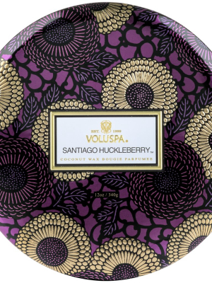 3 Wick Decorative Candle In Santiago Huckleberry