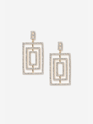 **pave Rectangle Drop Earrings