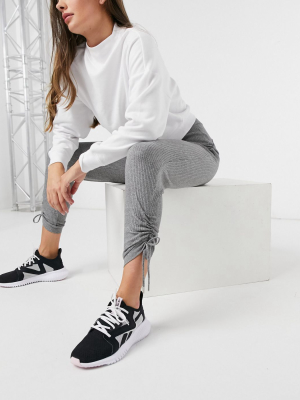 Hiit Cropped Sweatpants With Drawstring Ruching In Gray