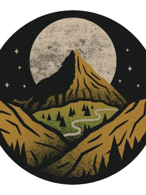 Mountain And Moon Sticker