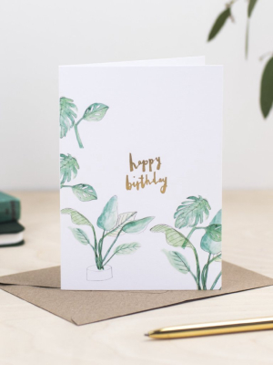 Botanical Happy Birthday Card