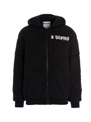 Moschino Logo Embroidered Drawstring Hoodie